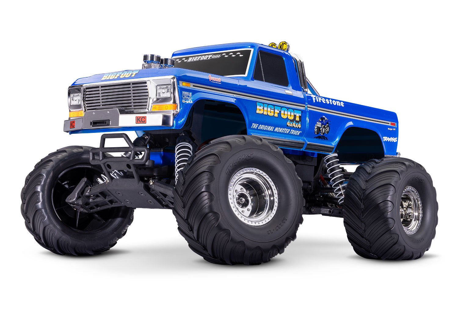 TRAXXAS 36234-8 BIGFOOT® No. 1 The Original Monster Truck, 1/10 Scale, fully-assembled, waterproof, Ready-To-Race®, with TQ™ 2.4 GHz radio system, XL-5™ electronic speed control, 4-amp USB-C fast charger, and clipless replica body.