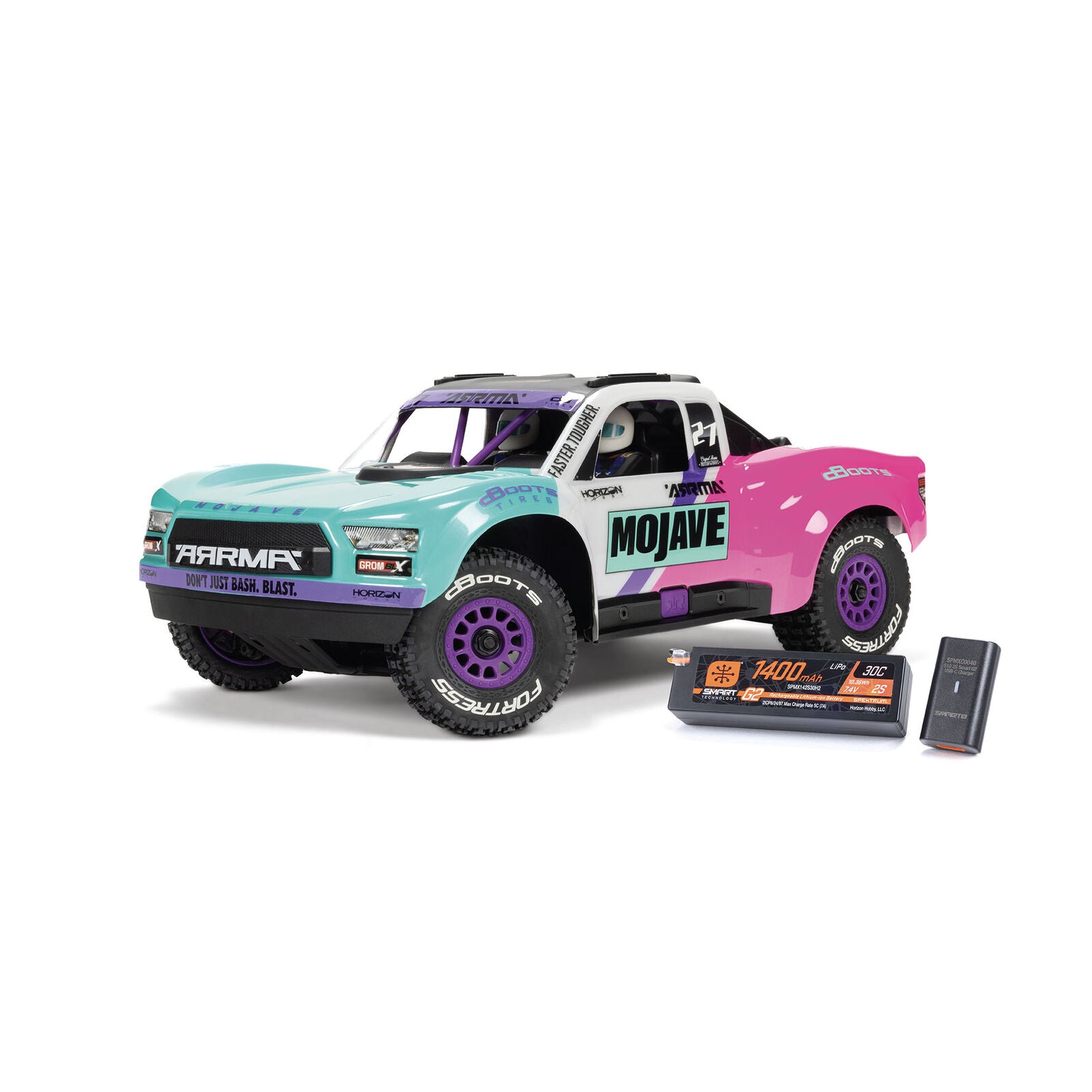 ARRMA ARA2304ST MOJAVE GROM 223S BLX Brushless 4X4 Small Scale Desert Truck RTR with DSC (Battery & Charger included)