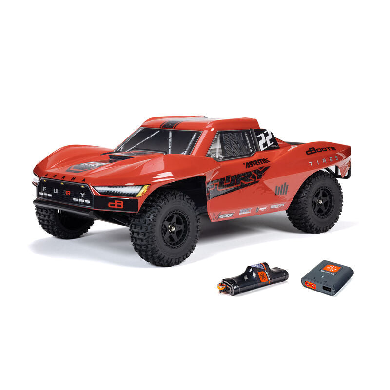 ARRMA ARA3221S 1/10 FURY MEGA 550 2WD Short Course Truck RTR with Battery & Charger