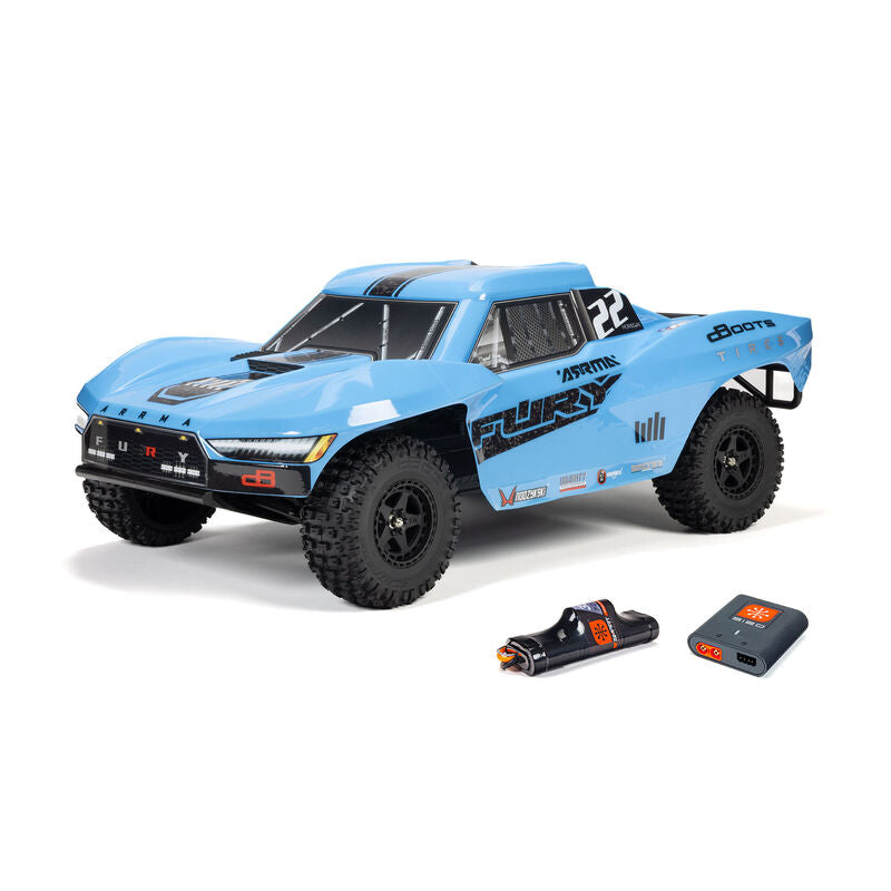 ARRMA ARA3221S 1/10 FURY MEGA 550 2WD Short Course Truck RTR with Battery & Charger