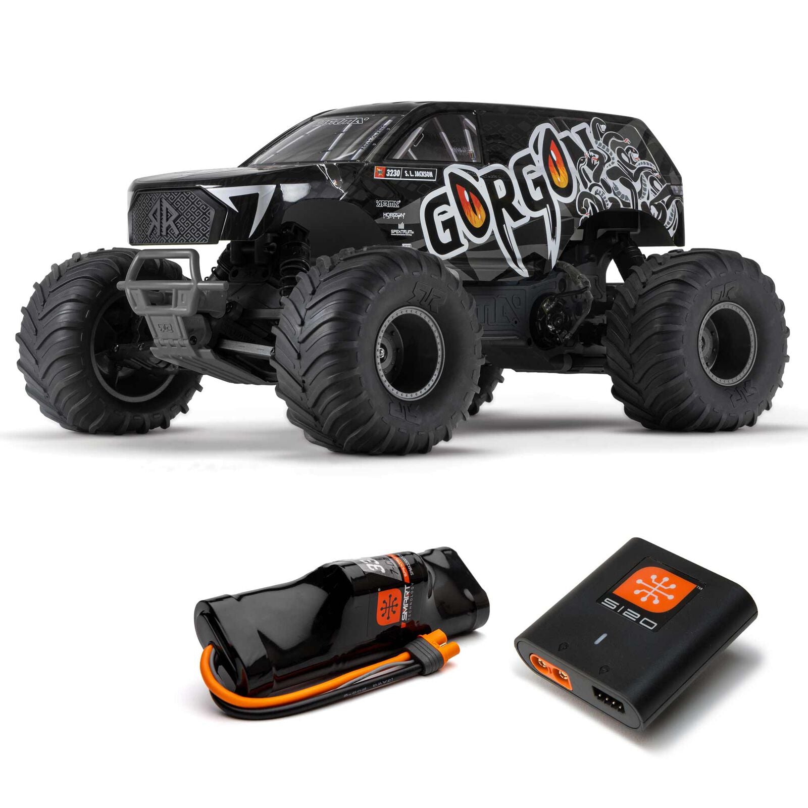 ARRMA ARA3230SKT1 1/10 GORGON 4X2 MEGA 550 Brushed Monster Truck Ready-To-Assemble Kit with Battery & Charger