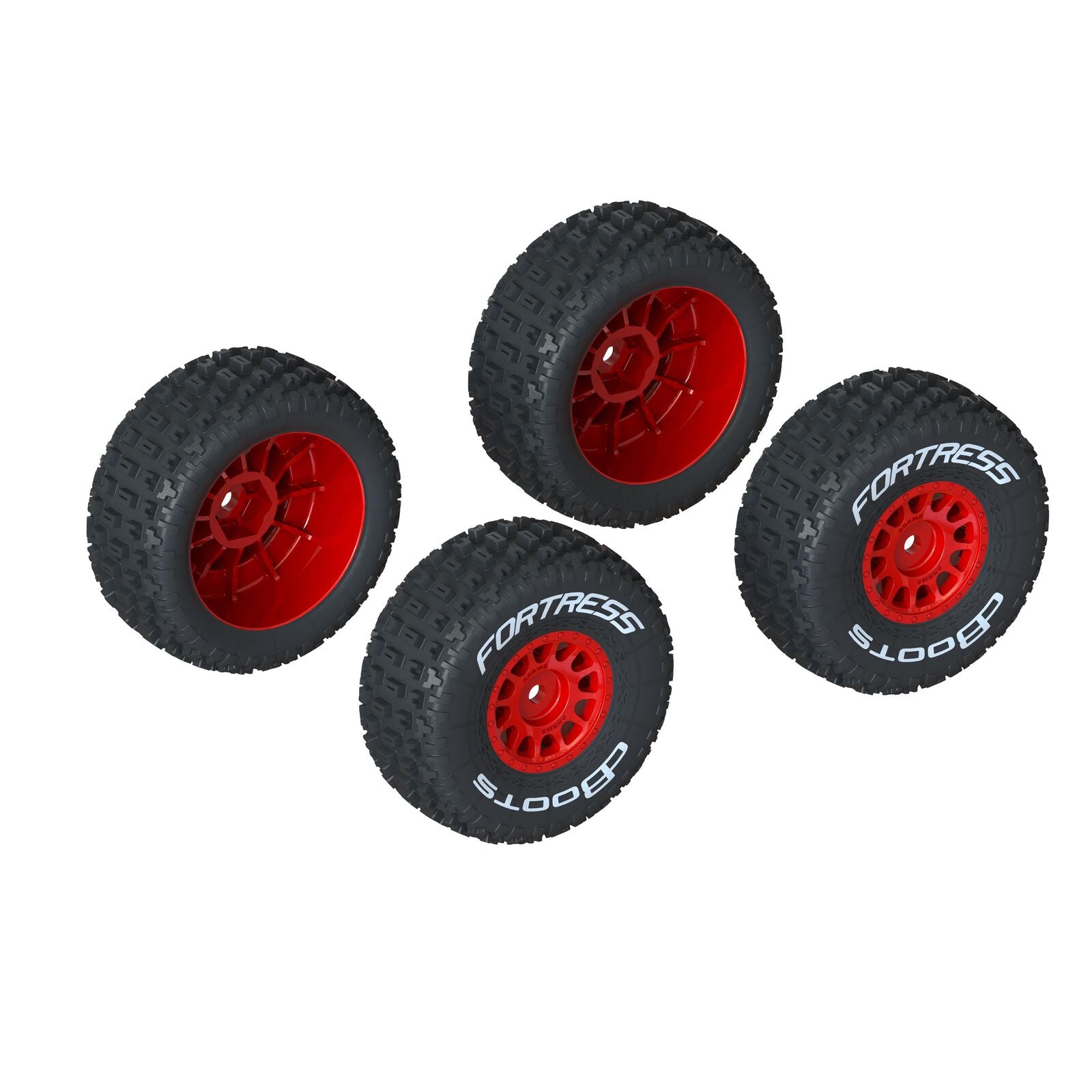 ARRMA ARA550116 dBoots 'FORTRESS' Tire Set Glued, Red (2 Pairs)