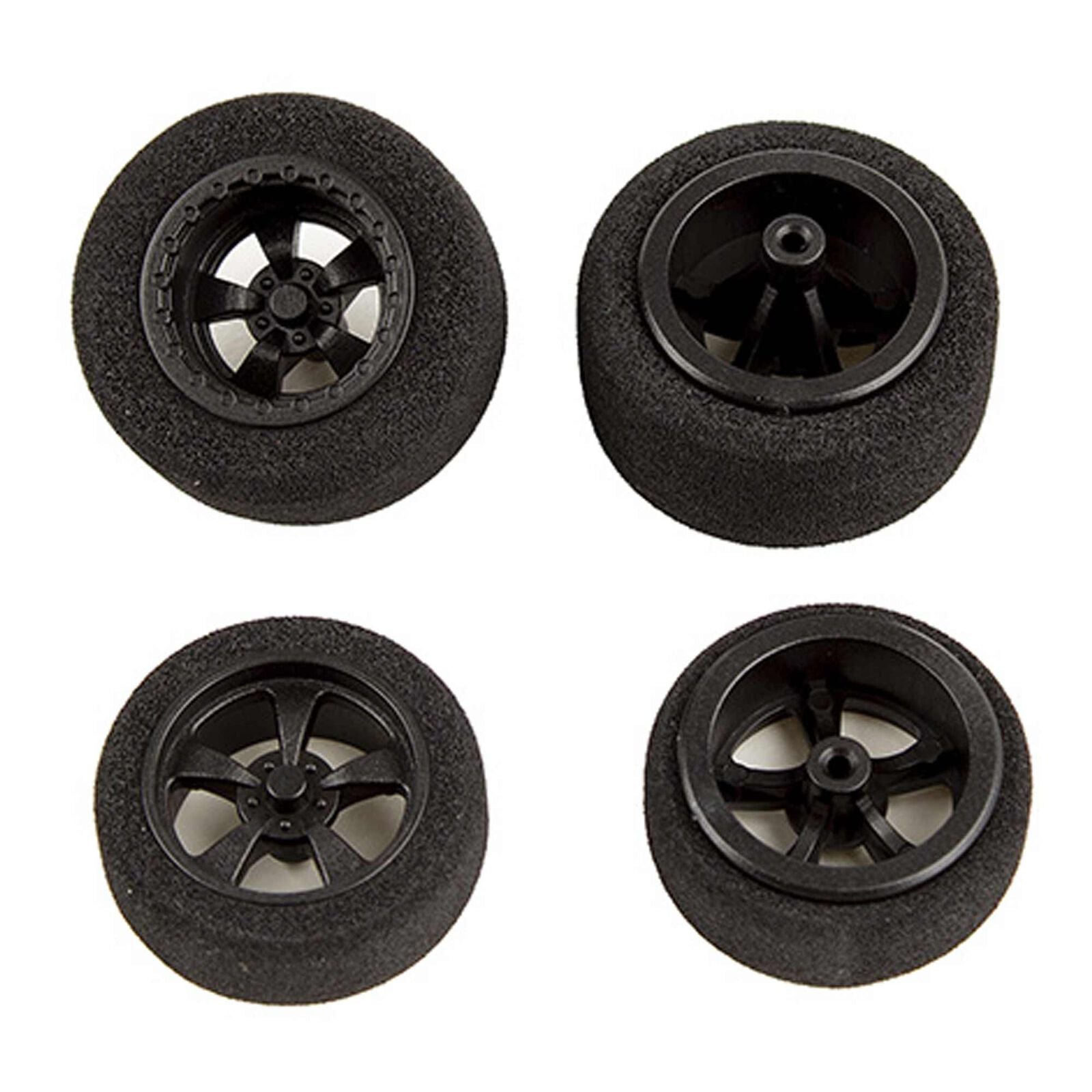 ASSOCIATED 21446 Front/Rear Wheels and Tires, Mounted (2): DR28