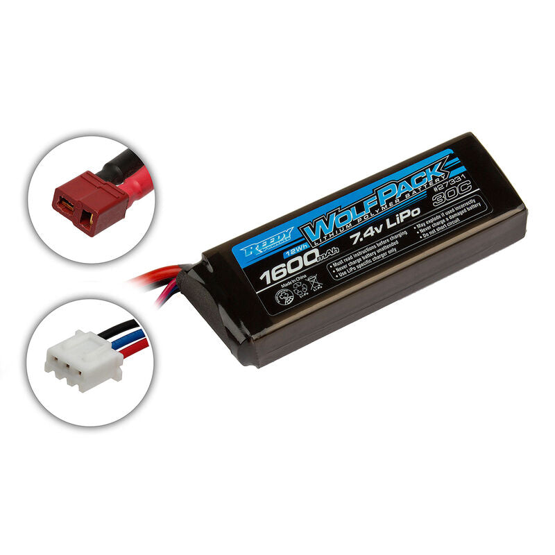 ASSOCIATED 27331 7.4V 1600mAh 2S 30C Reedy Wolfpack LiPo Battery: T-Plug