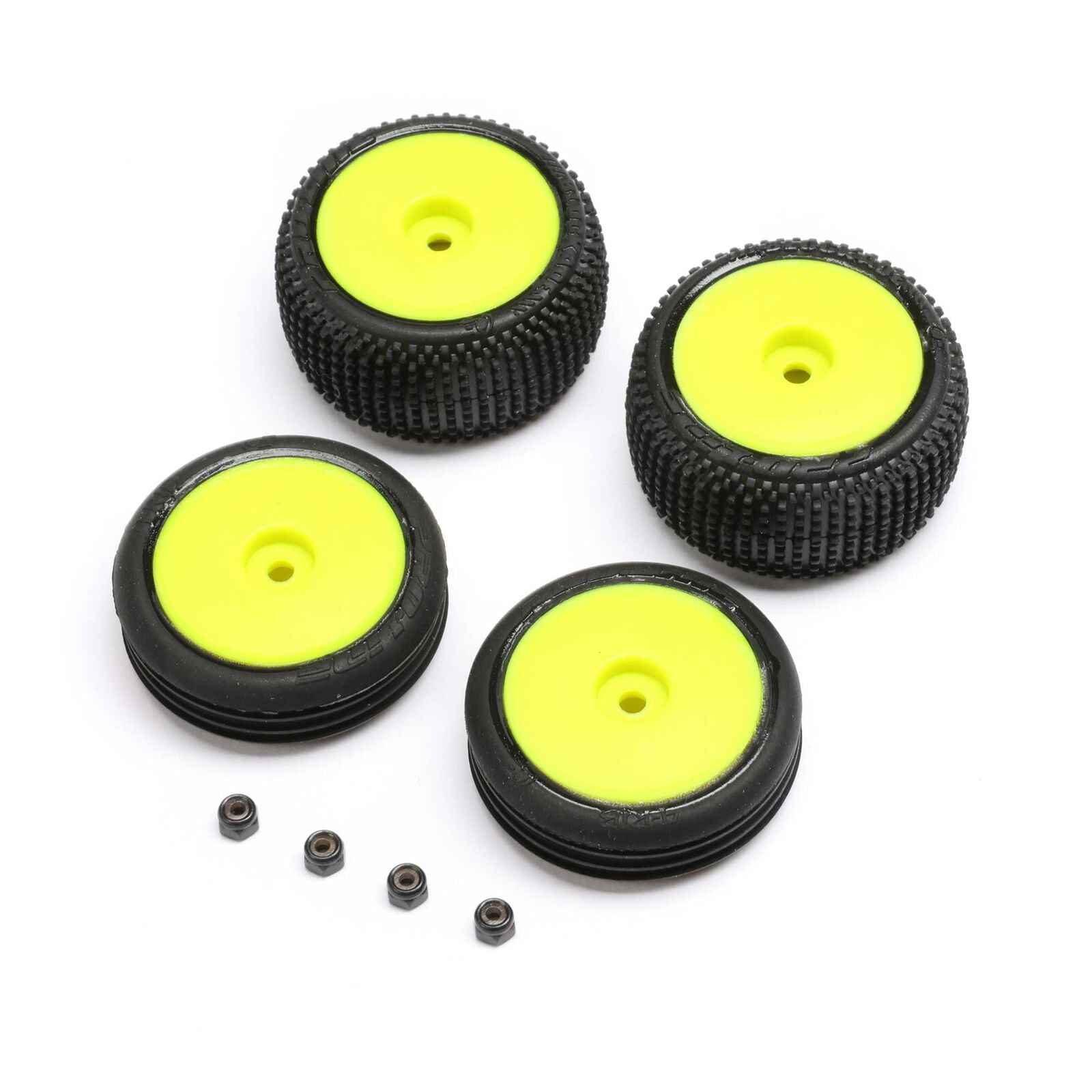 LOSI LOS-1762 Tires & Wheels Mounted, Yellow: Micro-B