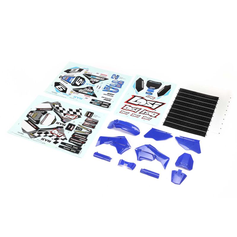 LOSI LOS260001 Blue Plastics with Wraps: Promoto-MX