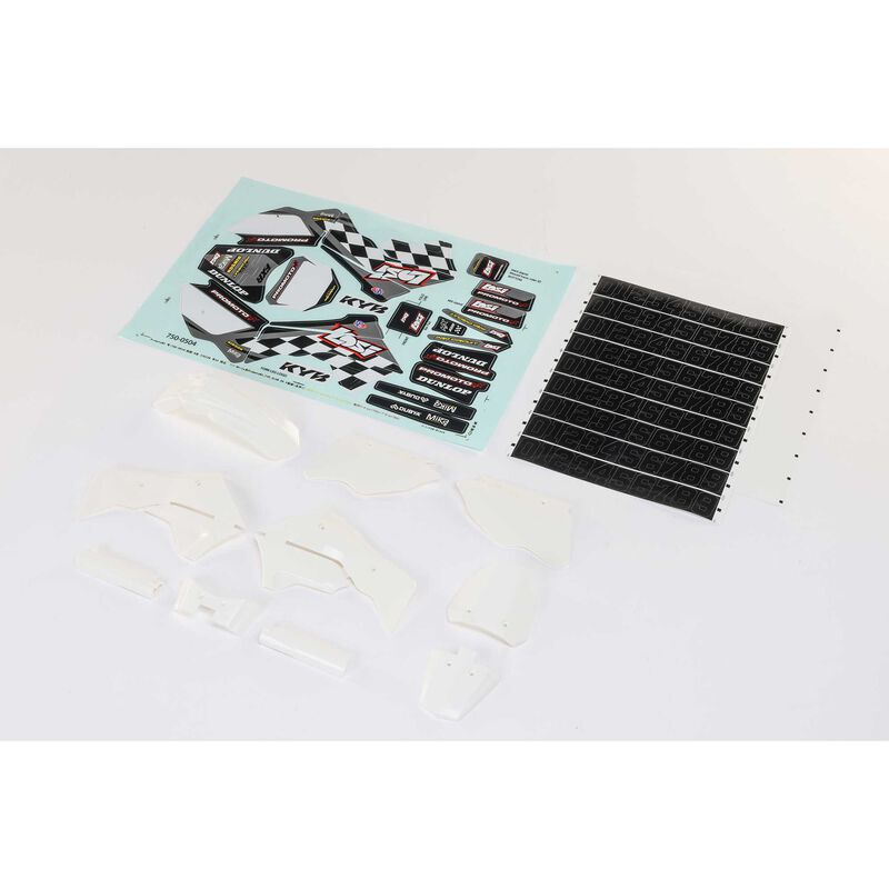 LOSI LOS260005 White Plastics with Wraps: Promoto-MX