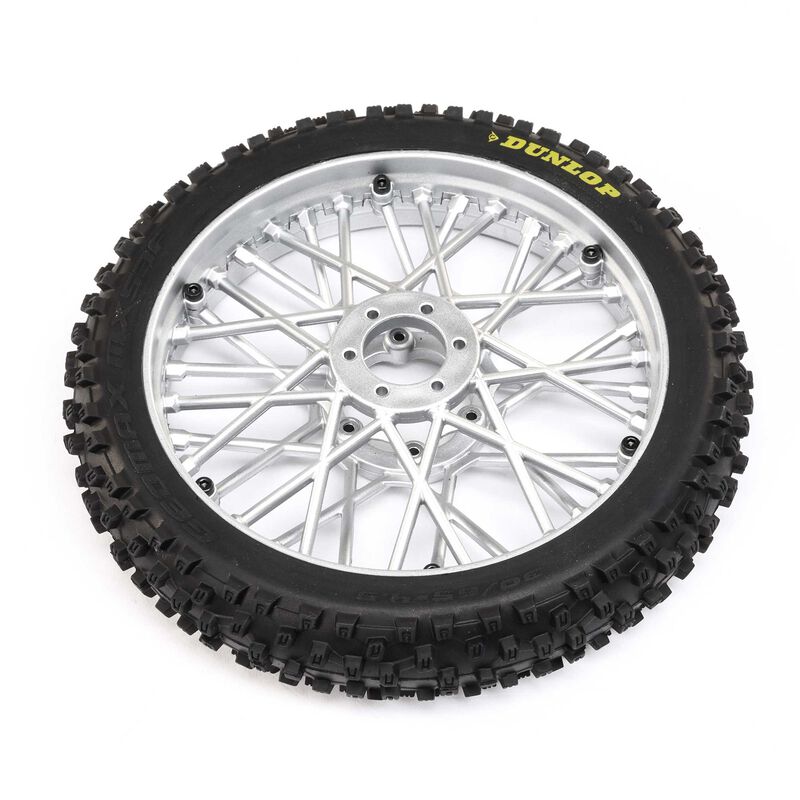 LOSI LOS46006 Dunlop MX53 Front Tire Mounted, Chrome: Promoto-MX