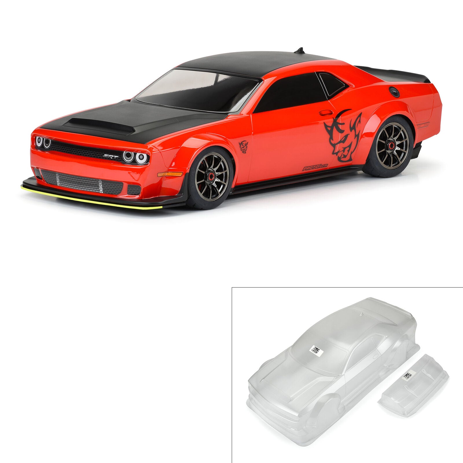 PROTOFORM PRM158600 1/7 Dodge Challenger SRT Demon Clear Body: ARRMA Infraction 6S