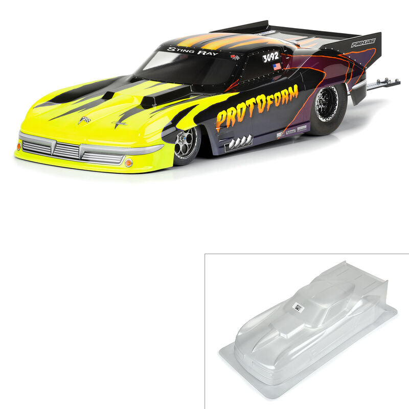 PROTOFORM 1588-00 1/10 1963 Chevrolet Corvette Stingray Pro Mod Clear Body: Drag Car