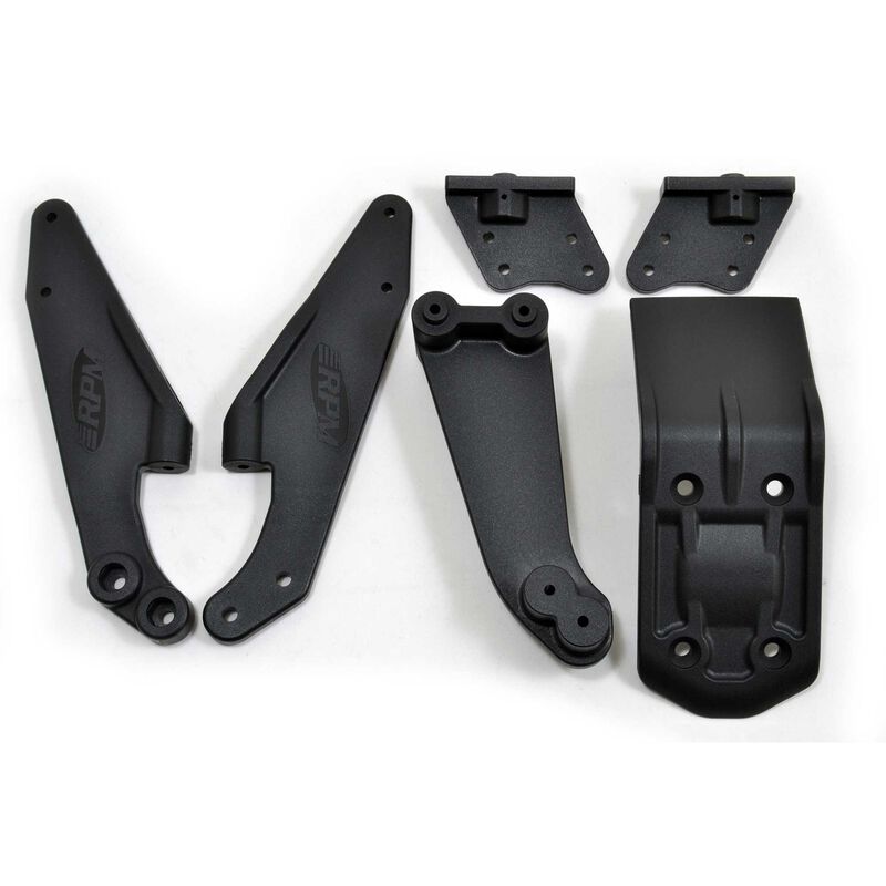 RPM 81592 HD v2 Wing Mounts - Black: ARRMA Kraton 6S EXB v2