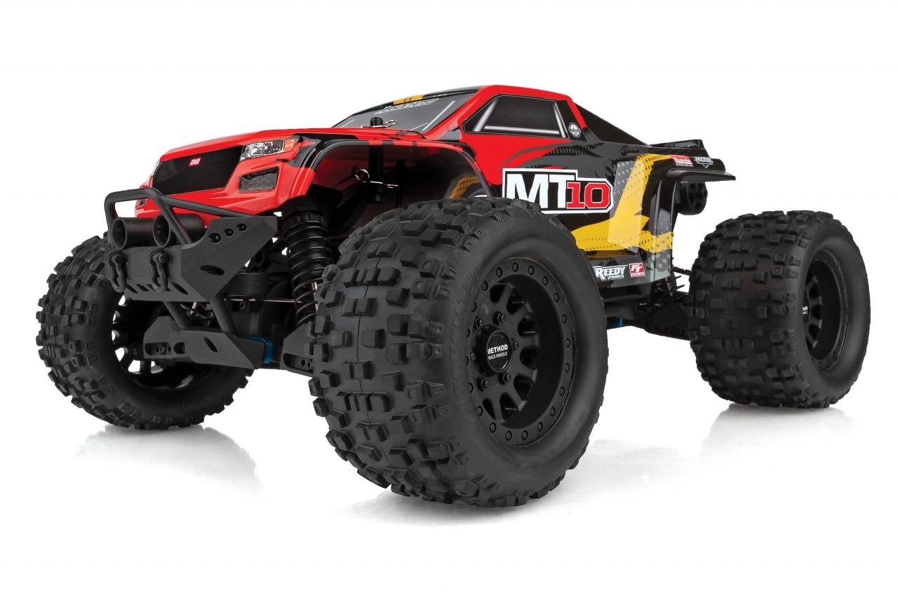 ASSOCIATED ASC20518 RIVAL MT10 1/10 Scale RTR Electric Brushless 4WD Monster Truck V2, Red