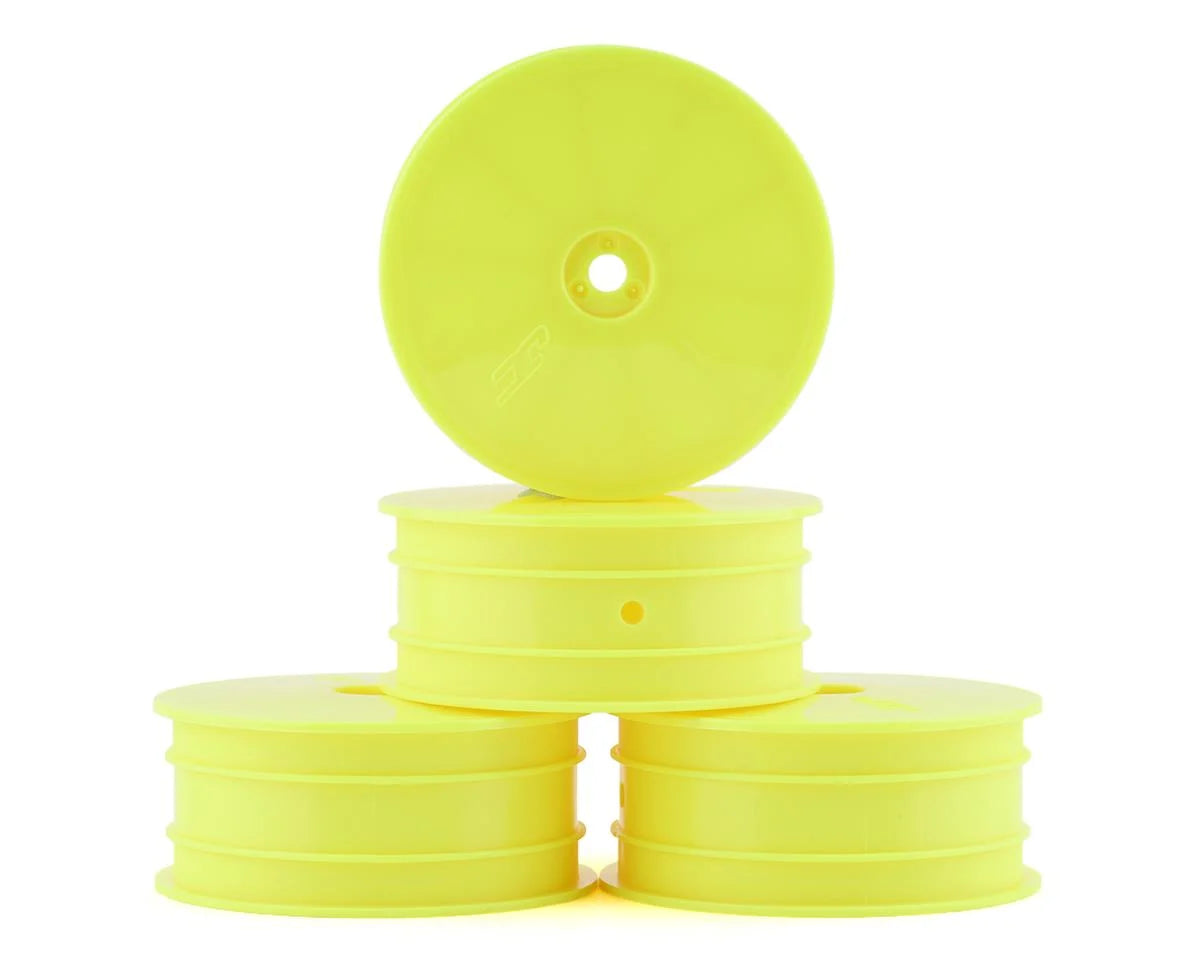 JCONCEPTS 3353Y 12mm Hex Mono 2.2 4WD Front Buggy Wheels (4) (Yellow) (22X-4, XB4, B74.1)