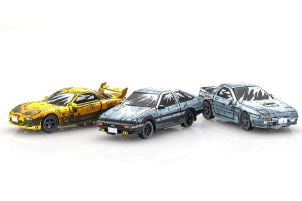 KYOSHO K07057AA 1/64 scale Initial D Manga version (Toyota Sprinter Trueno AE86 /Mazda RX-7 FD3S/Mazda Savanna RX-7 FC3S)