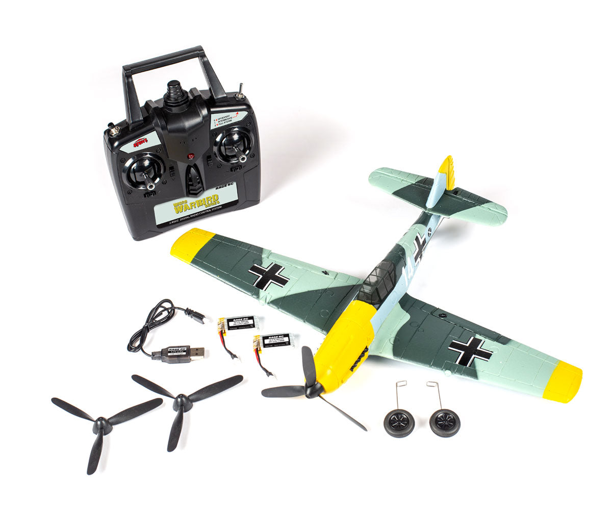 RAGE RGRA1304V2 Messerschmitt Bf 109 Micro RTF Airplane with PASS (Pilot Assist Stability Software) System