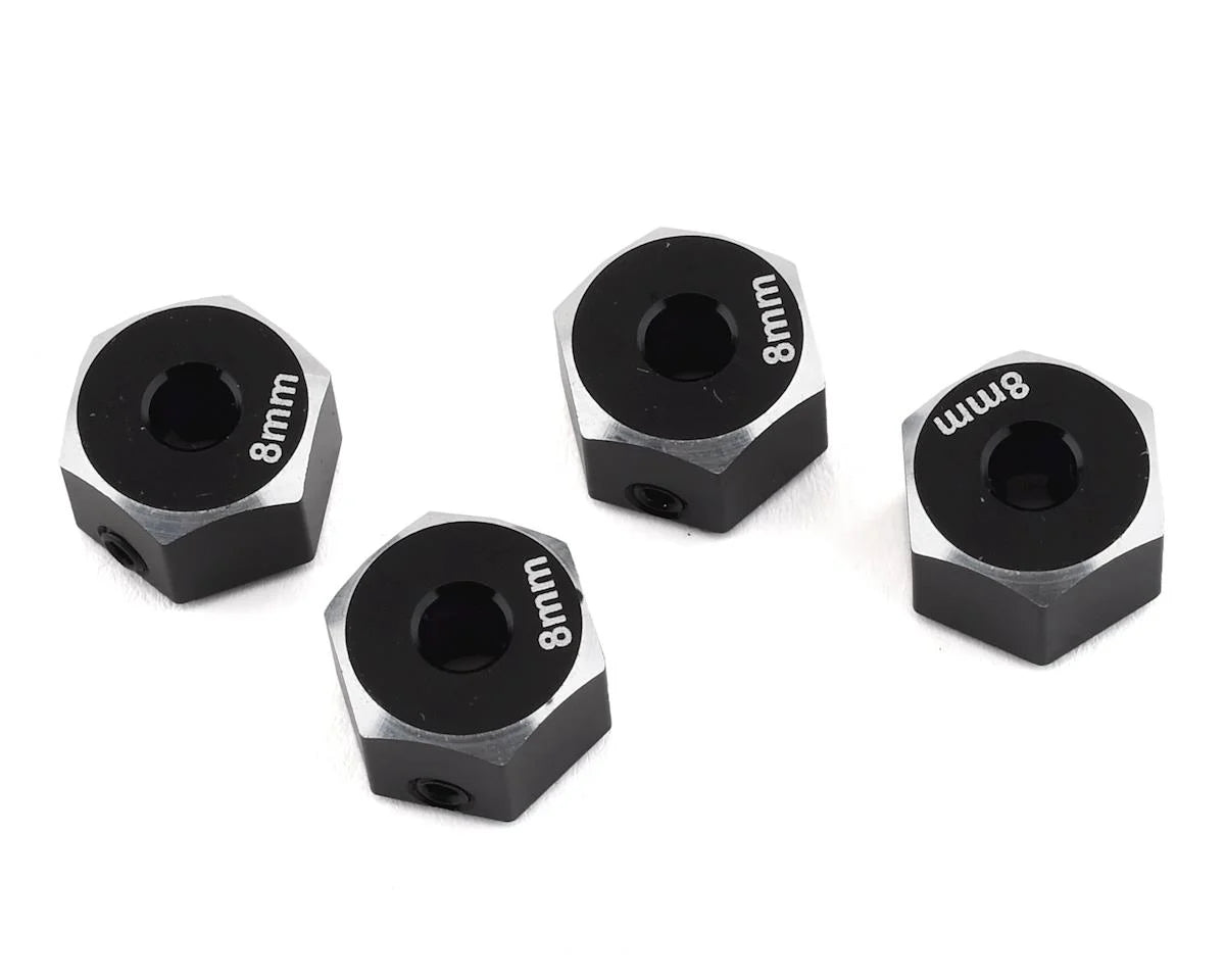 SAMIX SCX2-6063-8-BK SCX10 II Aluminum 12mm Hex Adapter (Black) (4) (8mm)