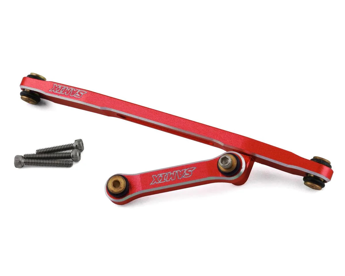 SAMIX SCX24-6025SS-RD Aluminum Steering Link Set (Red)