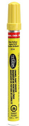 TESTORS 2514C Enamel Paint Marker; Gloss Yellow