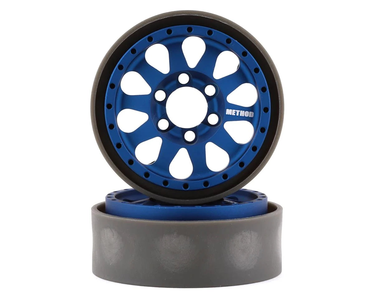 VANQUISH VPS07760 Method 101 V2 1.9 Beadlock Crawler Wheels (Blue/Black) (2)