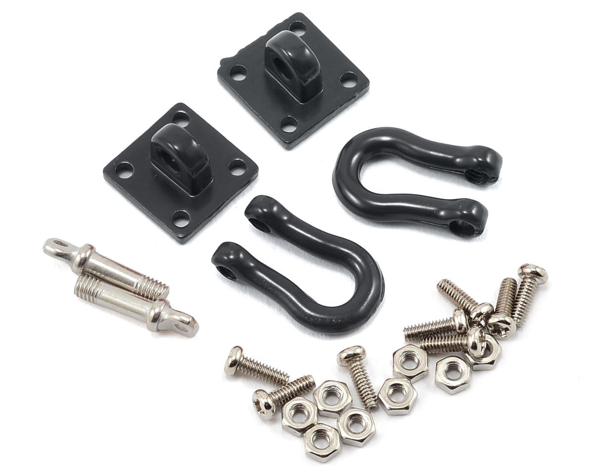 YEAH RACING YA-0378 1/10 Crawler Scale Heavy Duty Shackle w/Mounting Bracket (Black) (2)