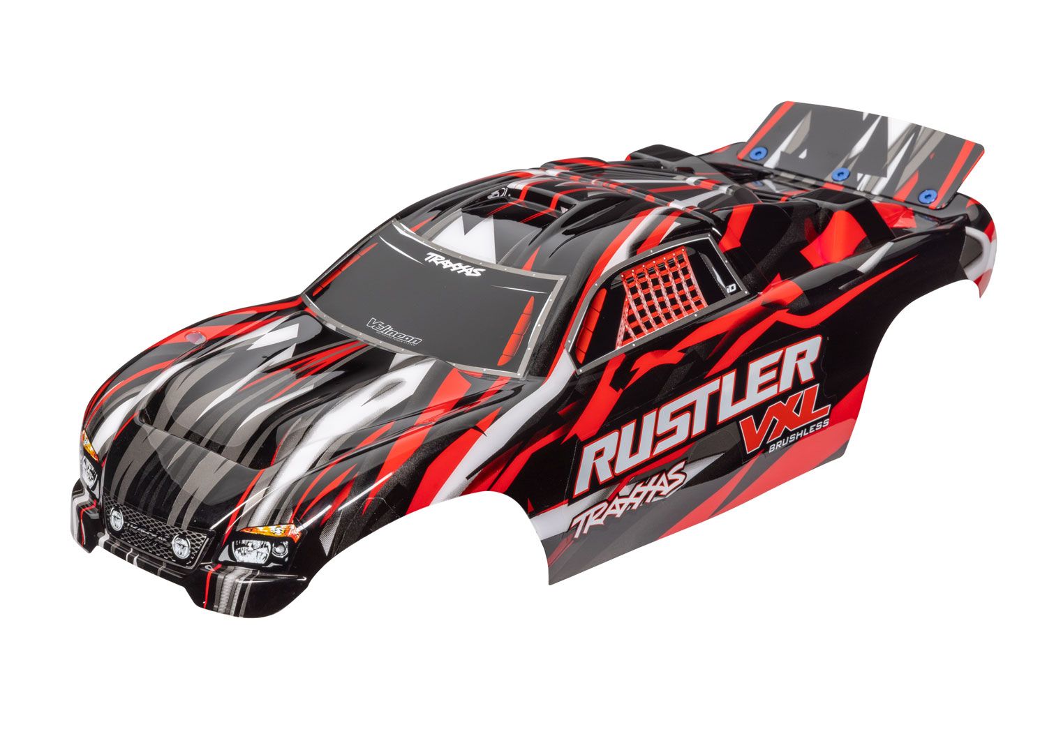 TRAXXAS 3726 Body, Rustler® VXL, red (painted, decals applied)