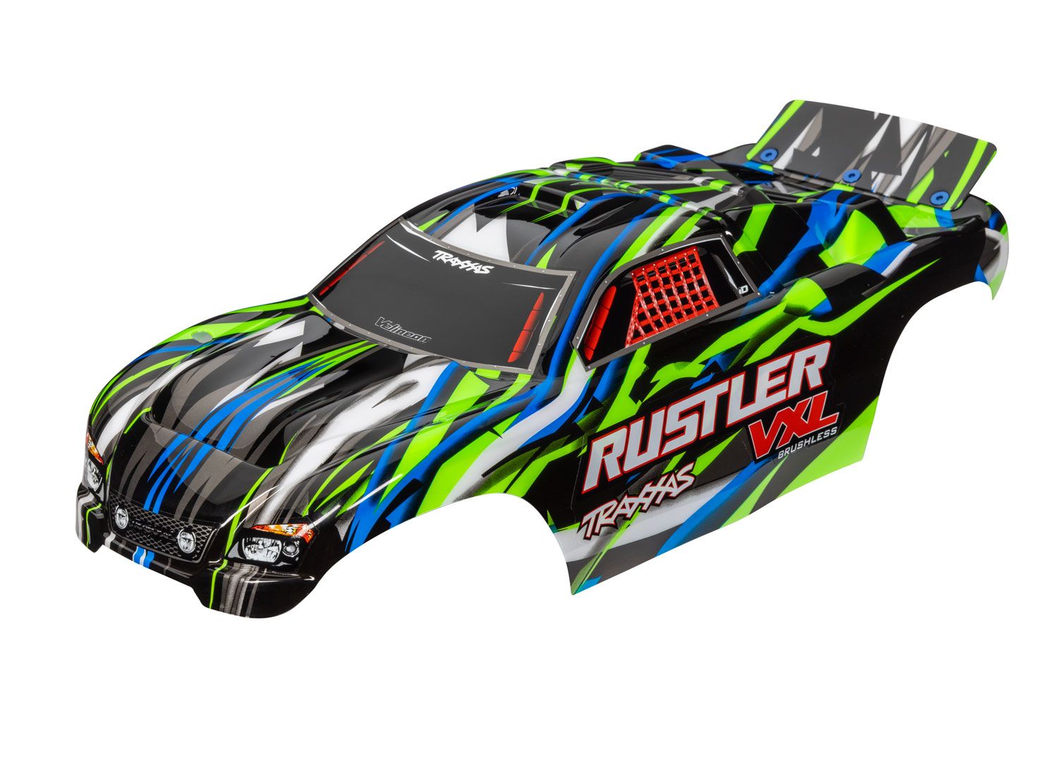 TRAXXAS 3726G Body, Rustler® VXL, green (painted, decals applied)