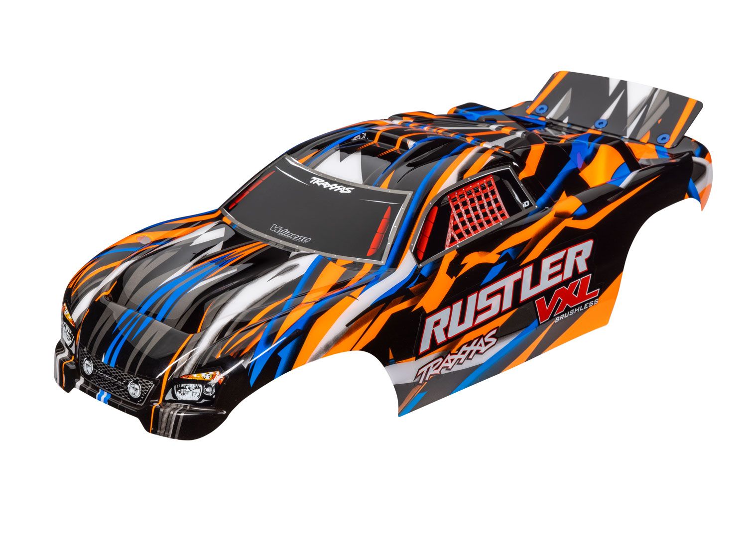 TRAXXAS 3726T Body, Rustler® VXL, orange (painted, decals applied)