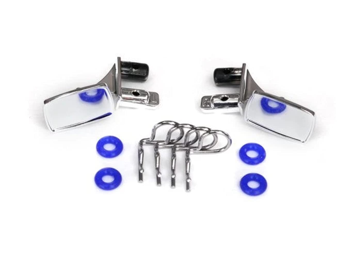 TRAXXAS 8133 Mirrors, side, chrome (left & right)/ o-rings (4)/ body clips (4) (fits #8130 body)