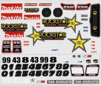 ASSOCIATED 9863 Decal Sheet Rockstar-Makita SC10 '09 *DISC*