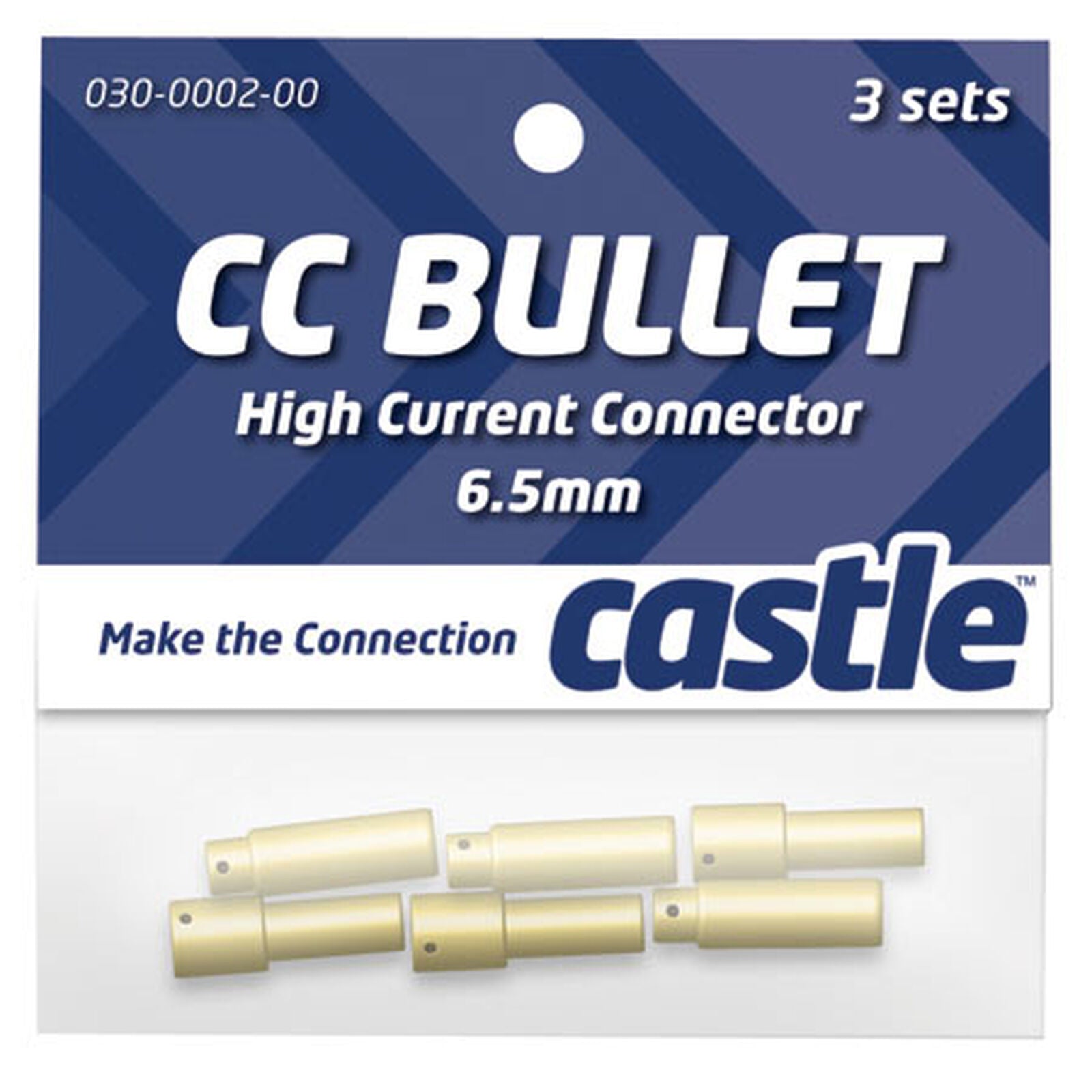 CASTLE 095-0009-00 6.5x3 6.5mm Bullet Connectors 13G / 8G 200A (3) CCBUL653