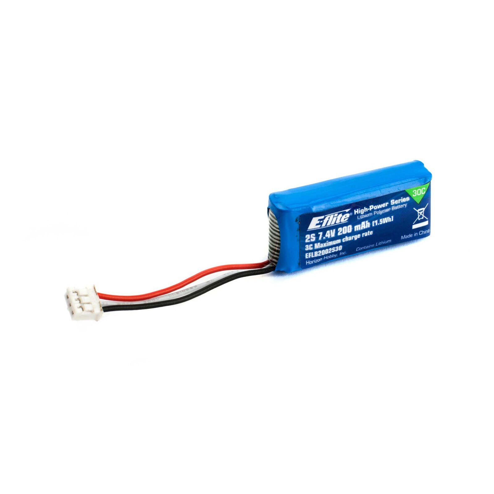 EFLITE EFLB2002S30 200mAh 2S 7.4V 30C Li-Po Battery