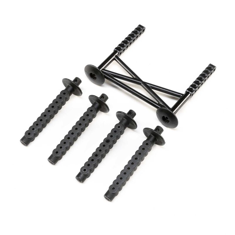 LOSI LOS241050 Rear Body Support and Body Posts, Black: LMT