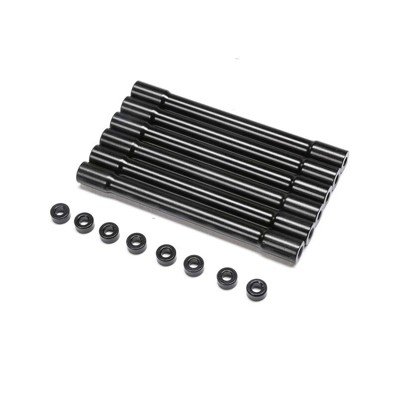 LOSI LOS241074 Aluminum Crossbar & Spacer, Cab Section, Black (6): TLR Tuned LMT