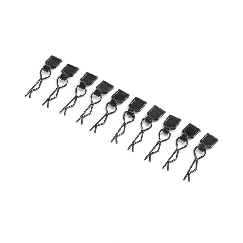 LOSI LOS246003 Body Clips, Black, Small (10): LMT