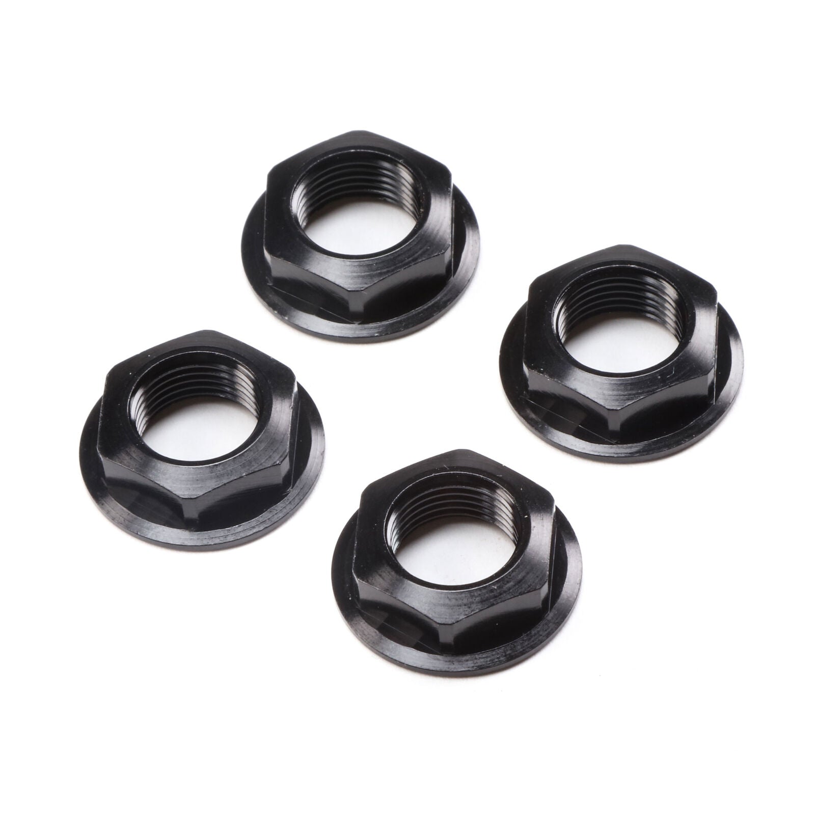 LOSI LOS252112 17mm Flanged Wheel Nut Black (4): Super Rock Rey