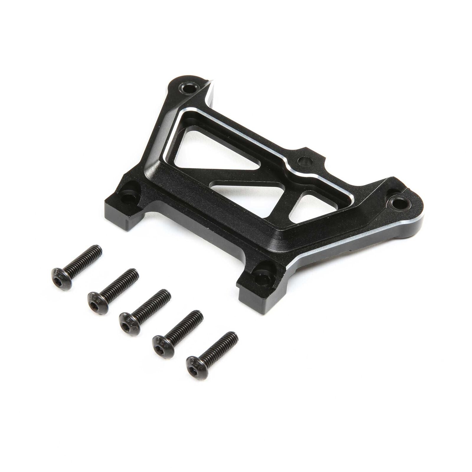 LOSI LOS351018 Front Top Plate, Aluminum Black: DBXL-E 2.0