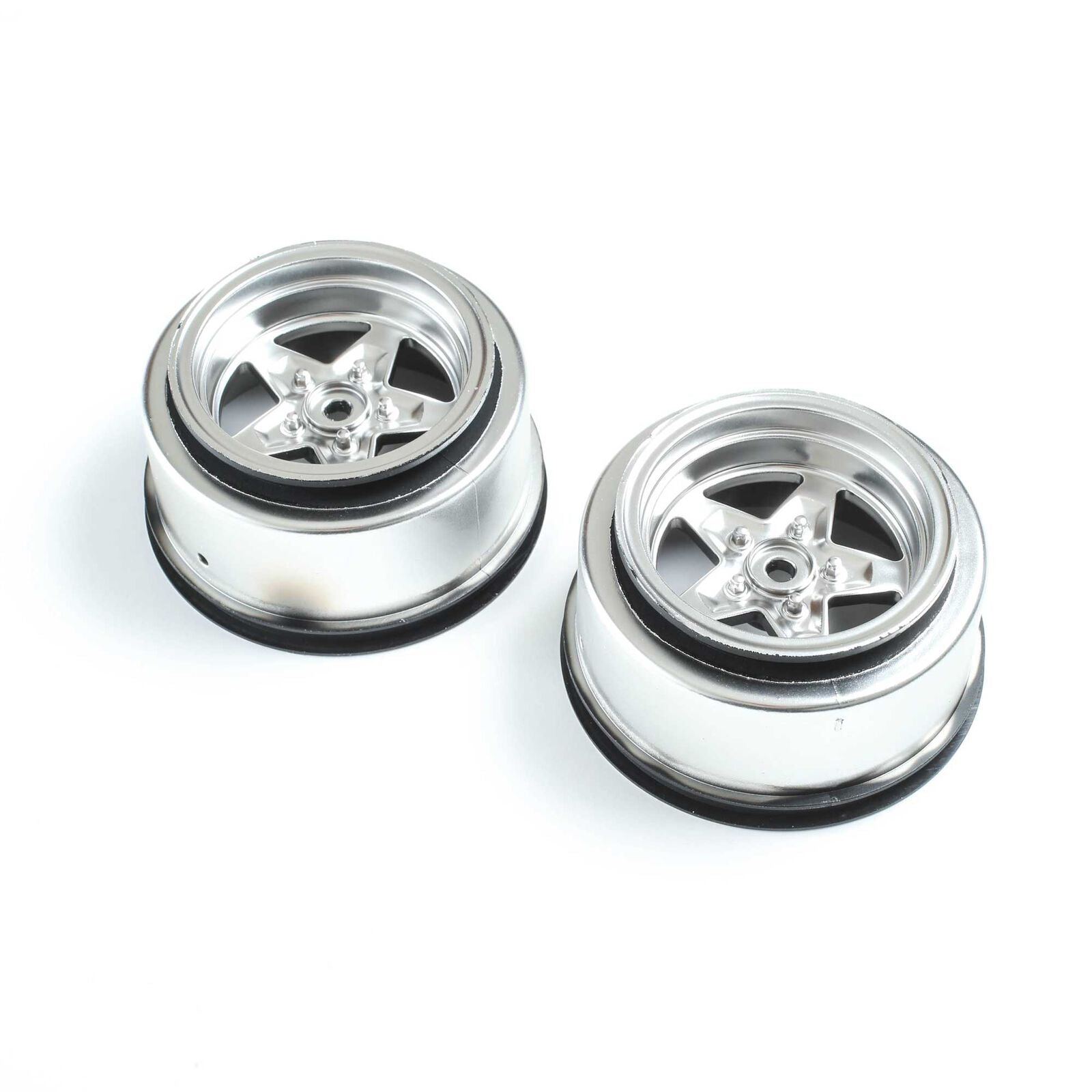 LOSI LOS43048 Rear Wheel, Satin Chrome (2): 22S Drag