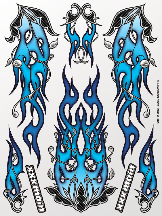 XXX MAIN S032 Cold Carbon Fire Sticker Sheet