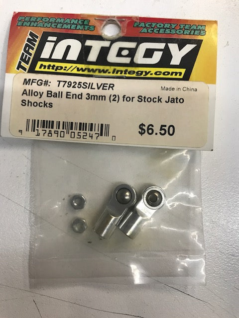 INTEGY T7925SILVER Ball End 3mm for Stock Jato Shocks