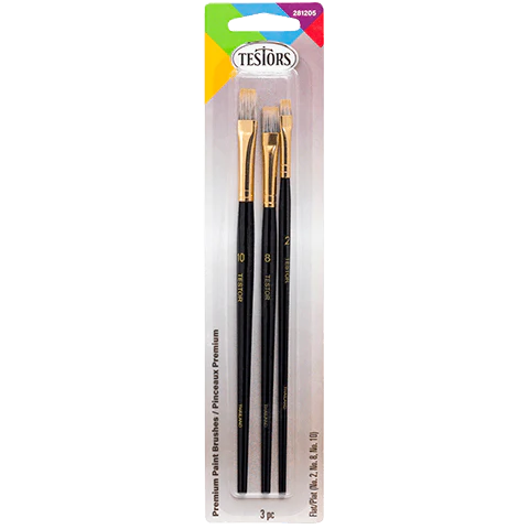 TESTORS 281205 3 Piece Premium Flat Brush Set