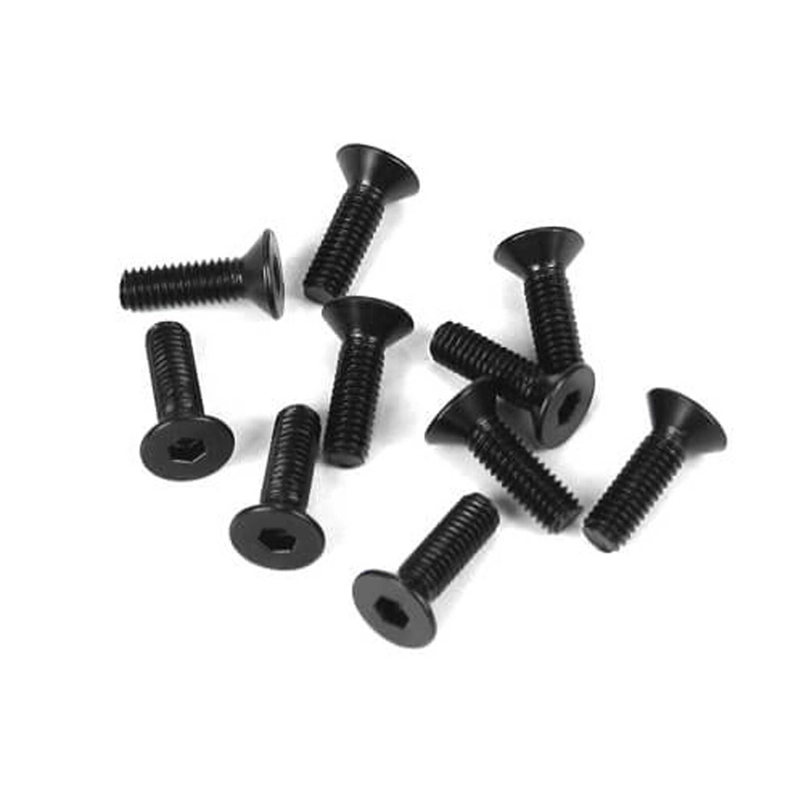 TEKNO TKR1323 M3x10mm Flat Head Screws, Black (10)