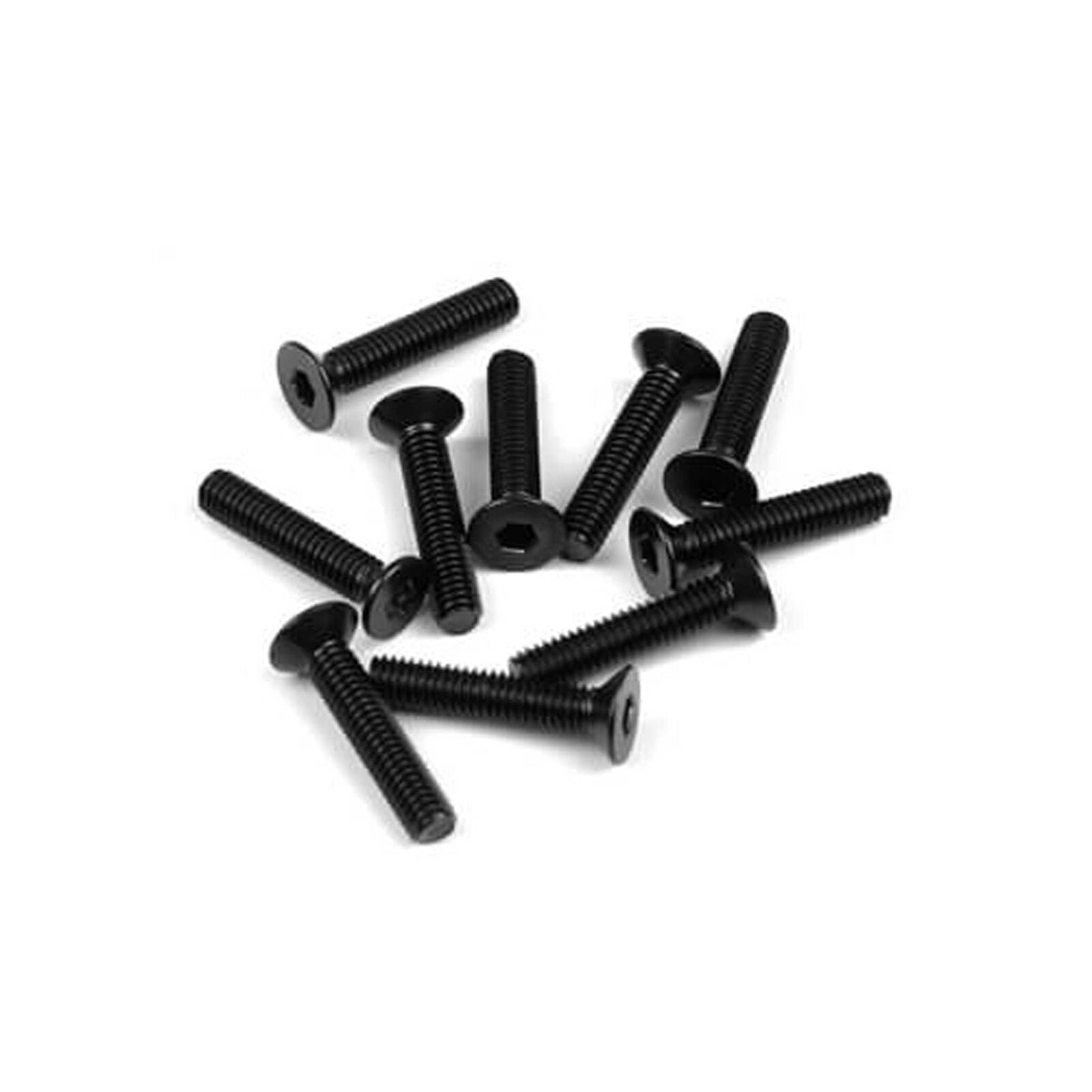 TEKNO TKR1349 M4x20mm Flat Head Screws, Black (10)