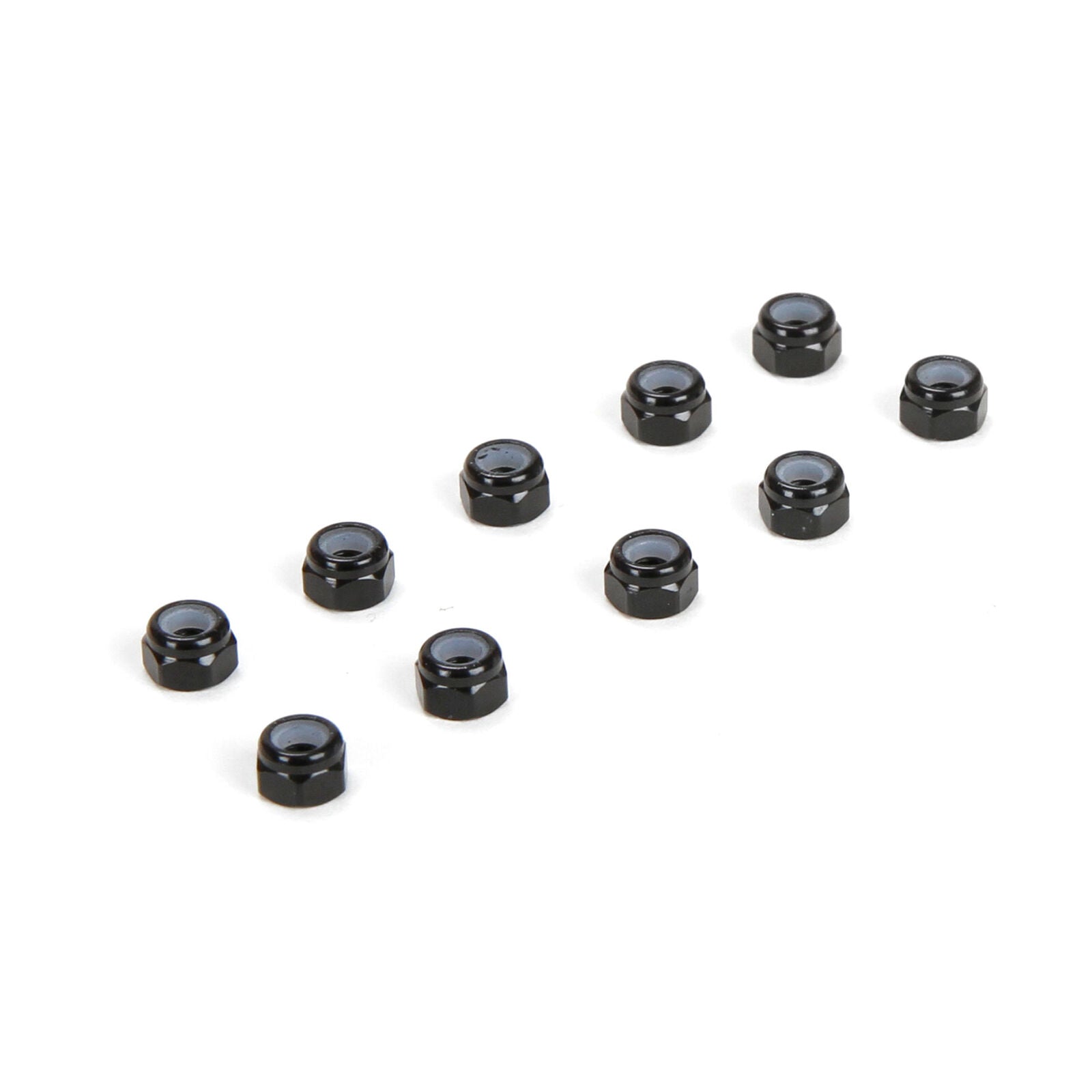 LOSI TLR336004 3mm Aluminum Lock Nuts, Black M3 Aluminum LockNut, Black (10)