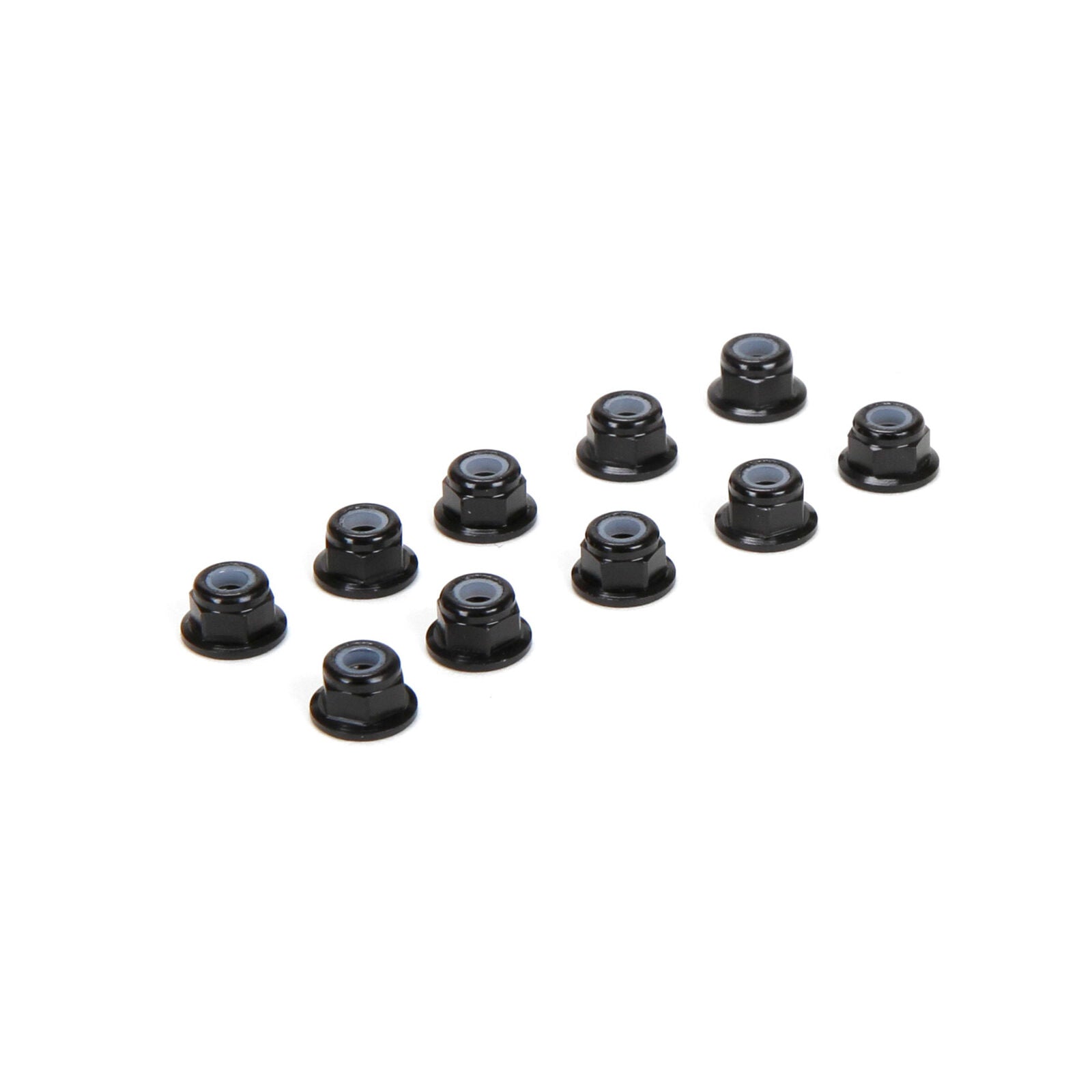 LOSI TLR336005 M3 Flanged Aluminum Lock Nuts, Black (10)