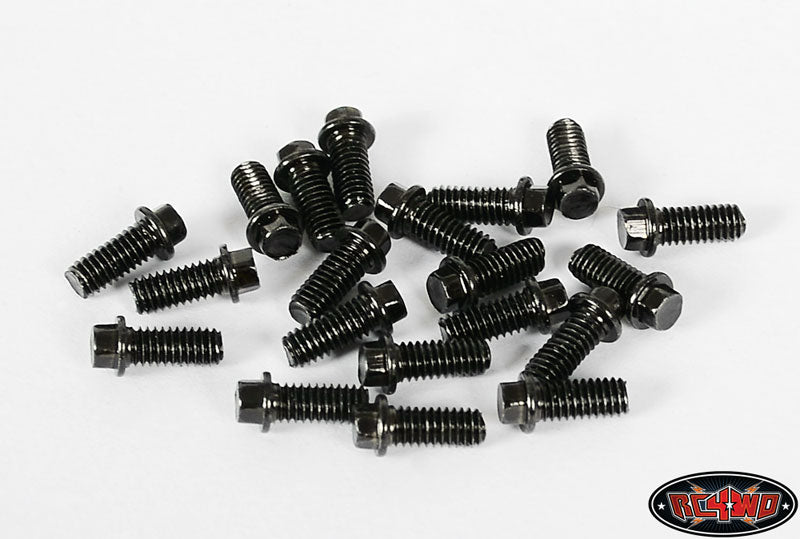 RC4WD Z-S0008 Miniature Scale Hex Bolts, M2.5 x 6mm, Black (20)