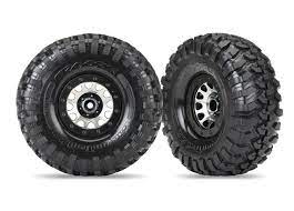 TRAXXAS 8172 Tires and wheels, assembled (Method 105 black chrome beadlock wheels, Canyon Trail 2.2" tires, foam inserts) (1 left, 1 right)