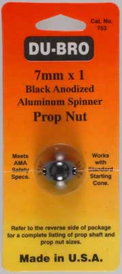 DUBRO 753 Aluminum Prop Nut 7mmx1 Black