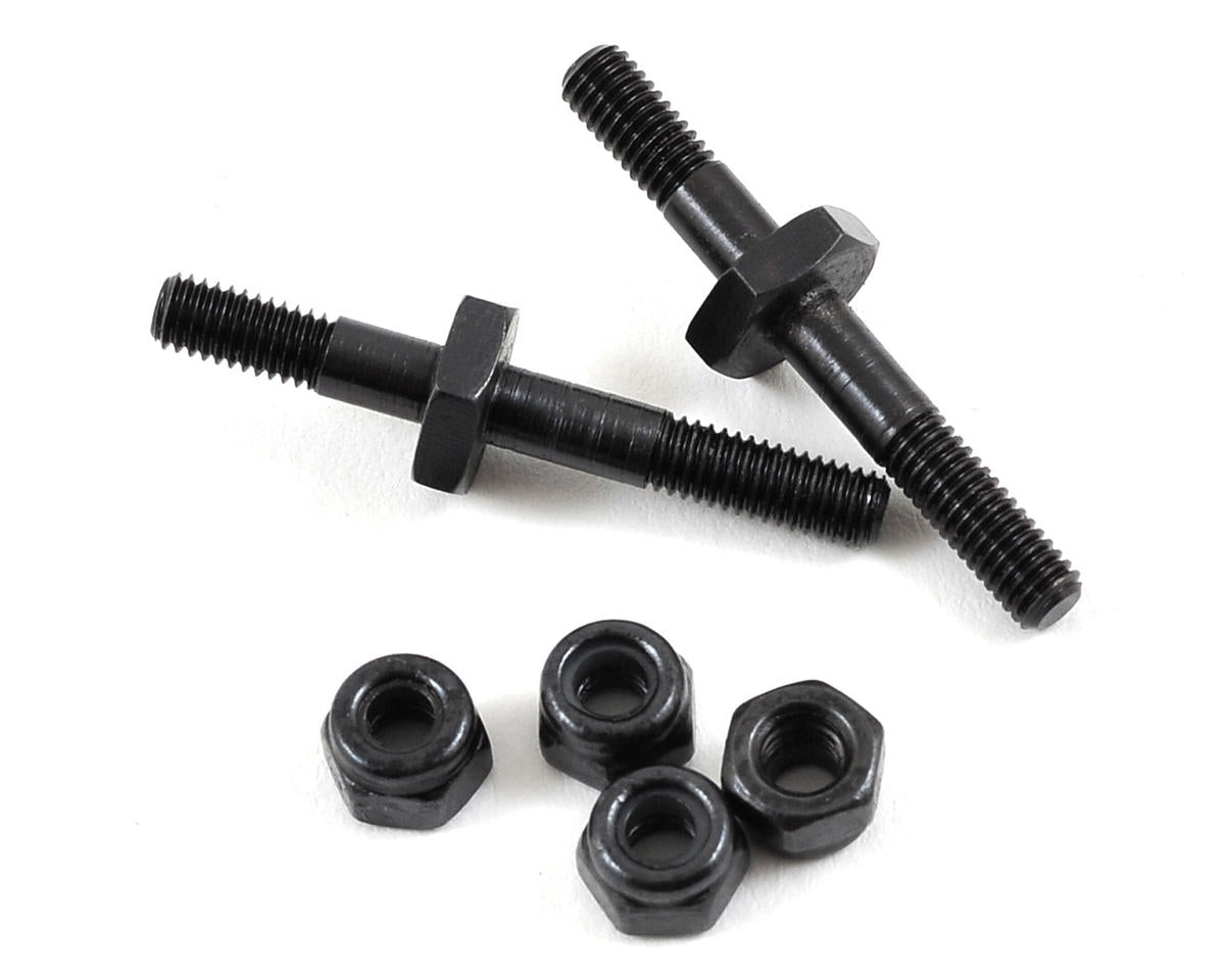 EXOTEK 1598 22 Steel Shock Posts w/Nuts Steel (Black)