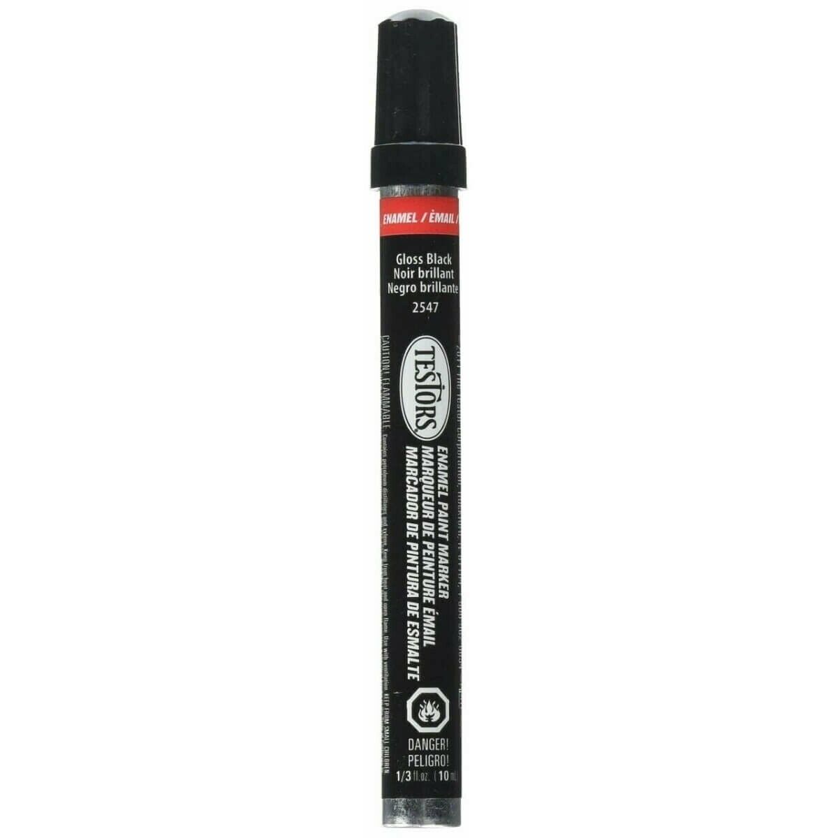 TESTORS 2547 DNO Gloss Black Enamel Paint Marker 0.33 oz Single