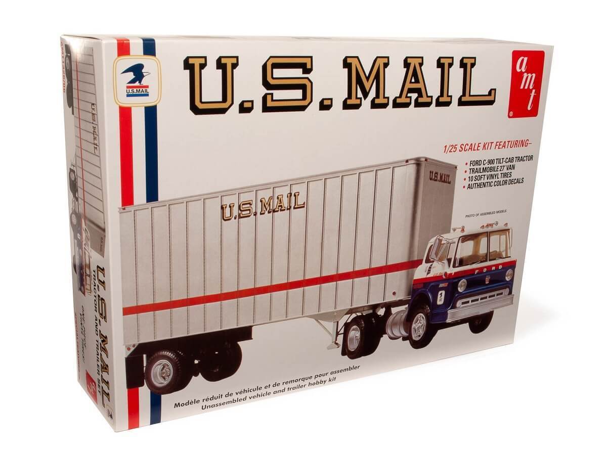 AMT 1326 1/25 Ford C600 US Mail Truck w/USPS Trailer